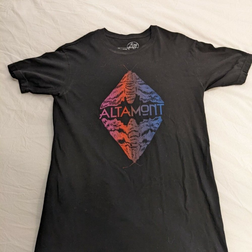 Altamont Skateboard Mens T-Shirt L Black Graphic Short Sleeve Crew Neck Tee